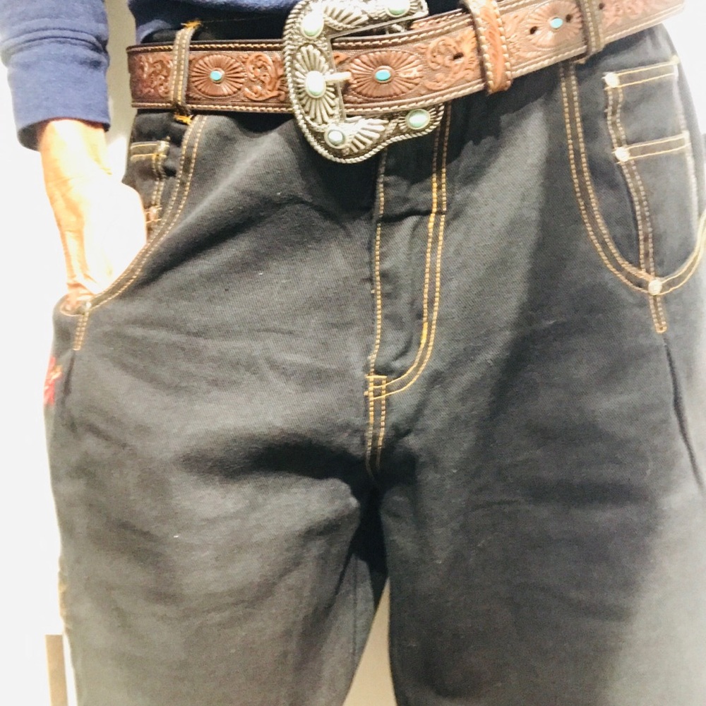 EXHAUST JEANS vintage black wide leg Men's  Denim